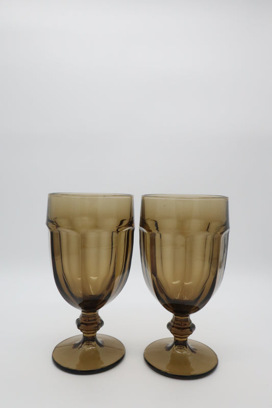 Libbey Gibraltar Brown Goblets