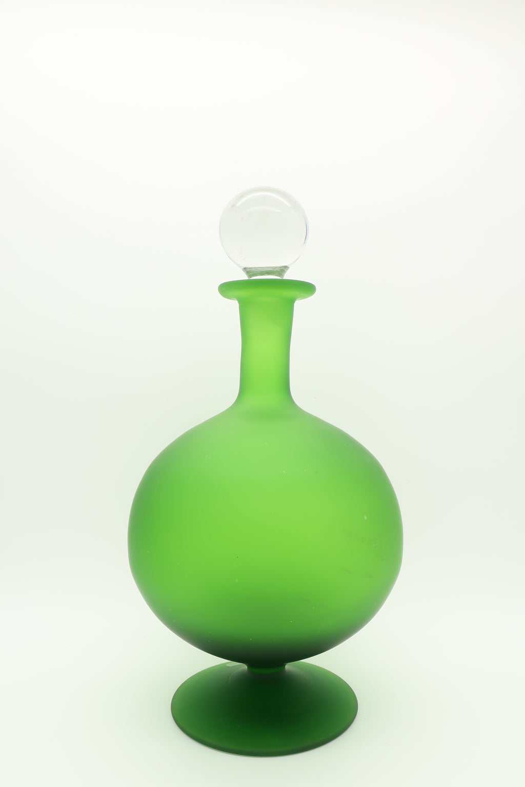 1970s Zodax Green Frosted Decanter