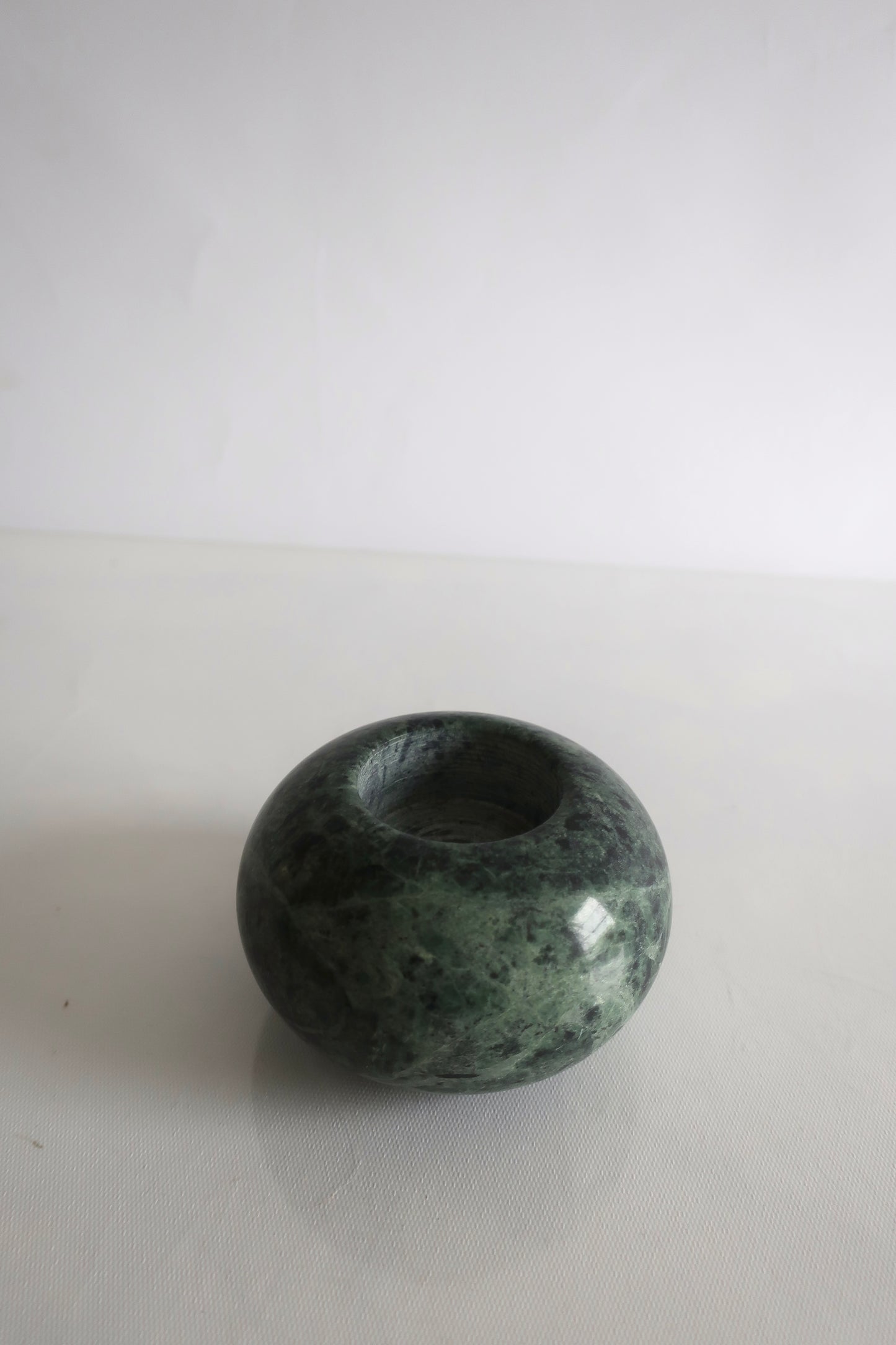 Green Marble Round Candle Holder