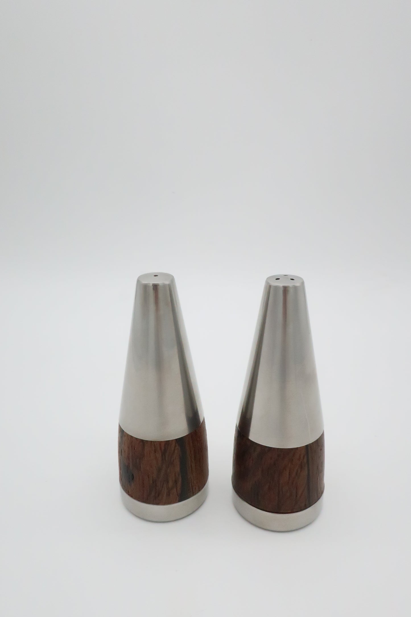 1960'S MCM Danish Stainless & Teak Shaker Set