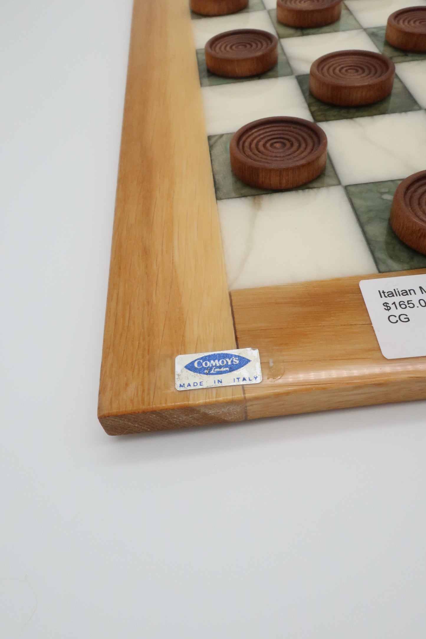 Italian Marble & Wood Checkers Set