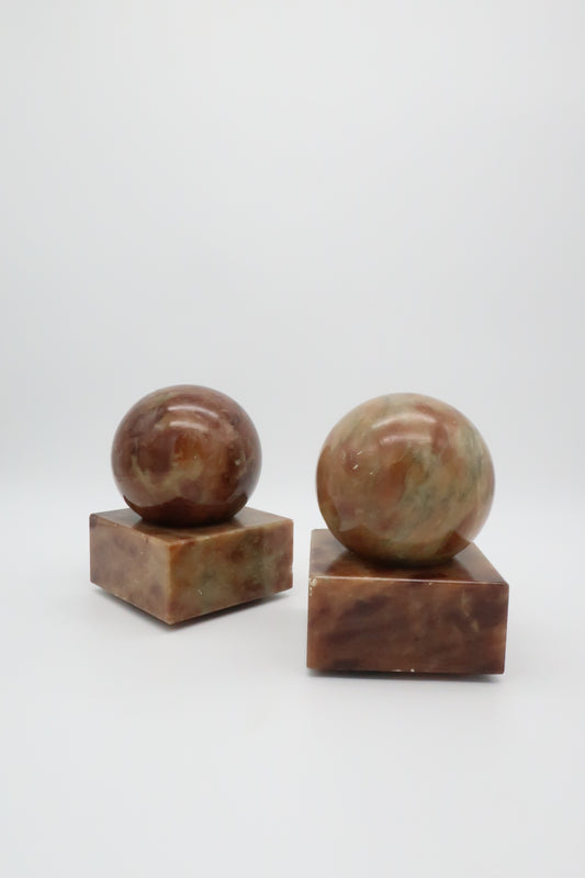 Postmodern Alabaster Sphere Bookend