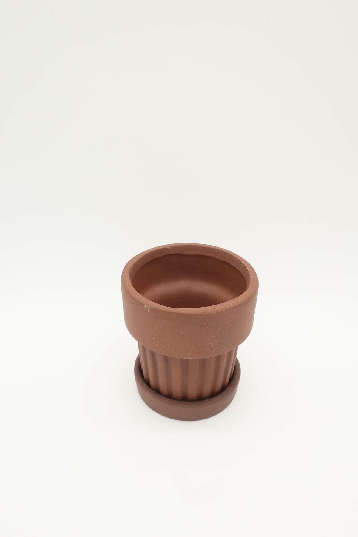 Ribbed Terracotta Planter Pot