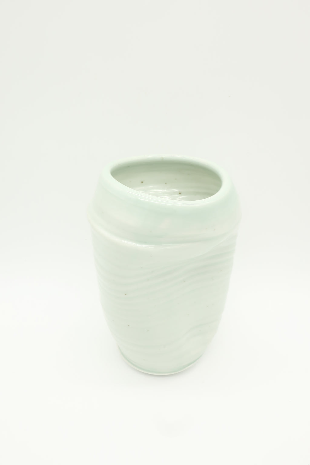 Sea Green Ceramic Pinch Vase