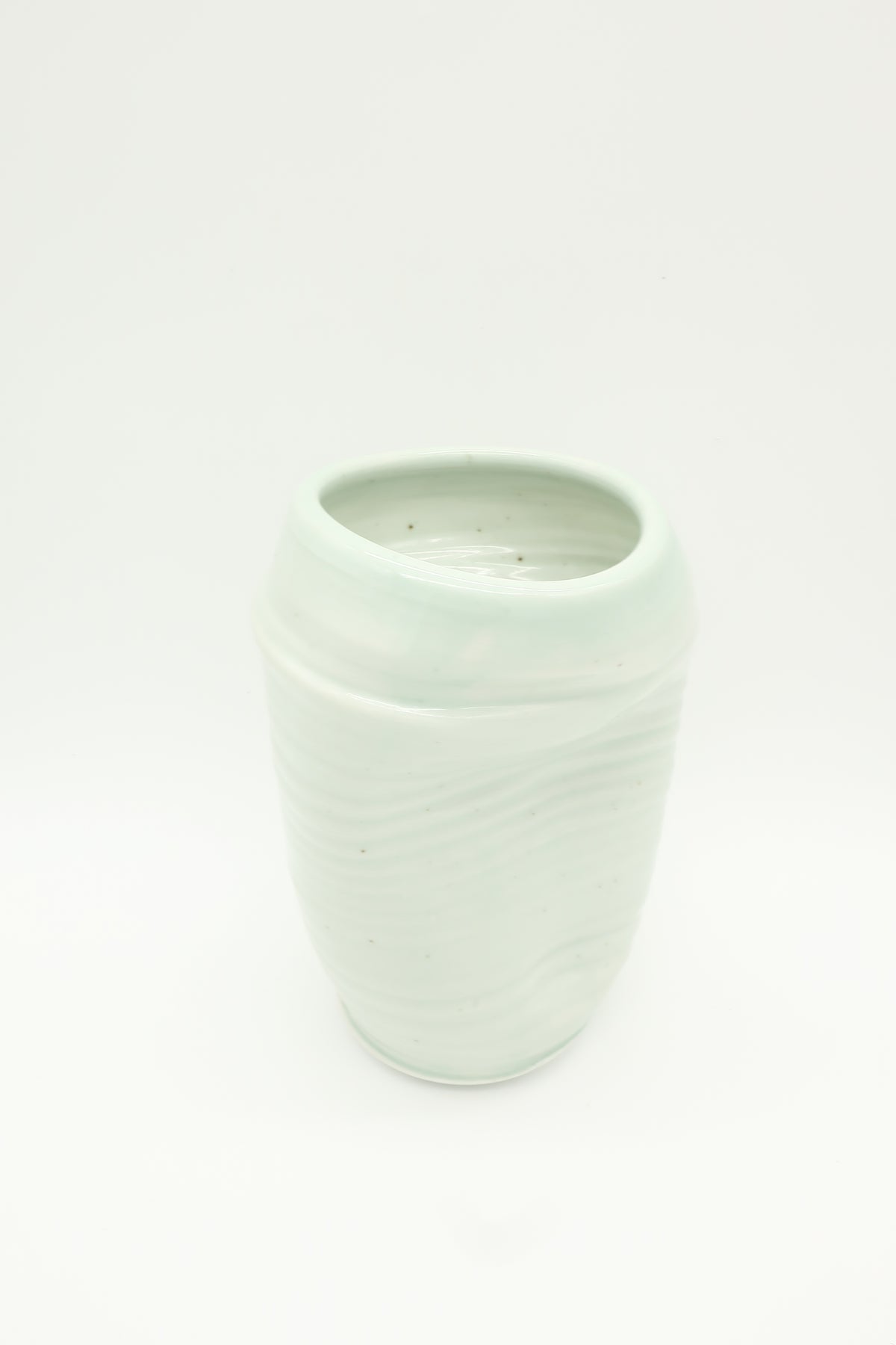 Sea Green Ceramic Pinch Vase