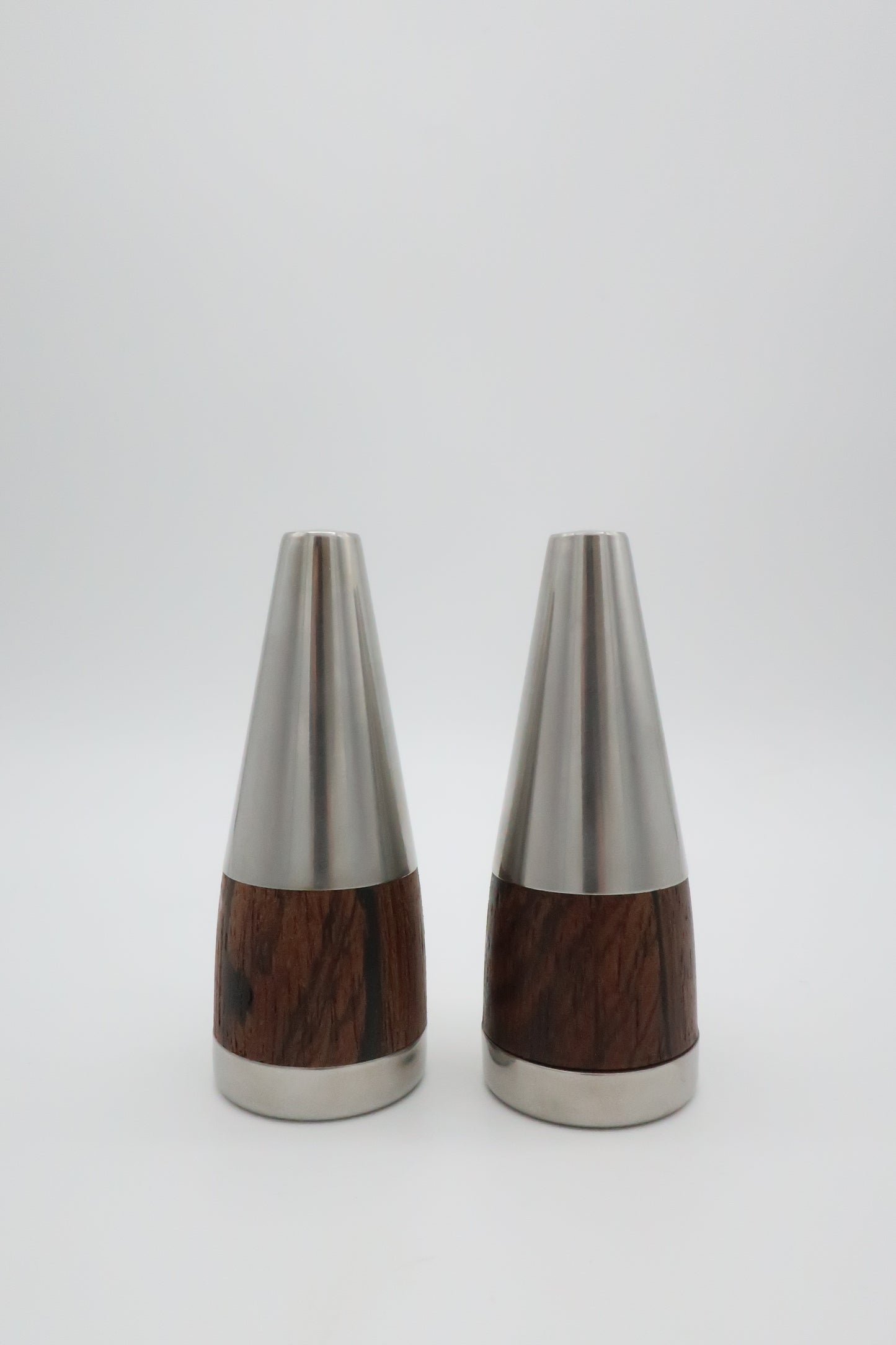 1960'S MCM Danish Stainless & Teak Shaker Set