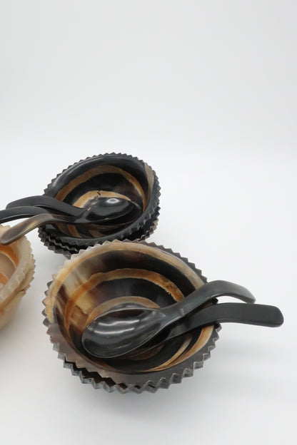 Buffalo Horn Bowl and Spoon Set