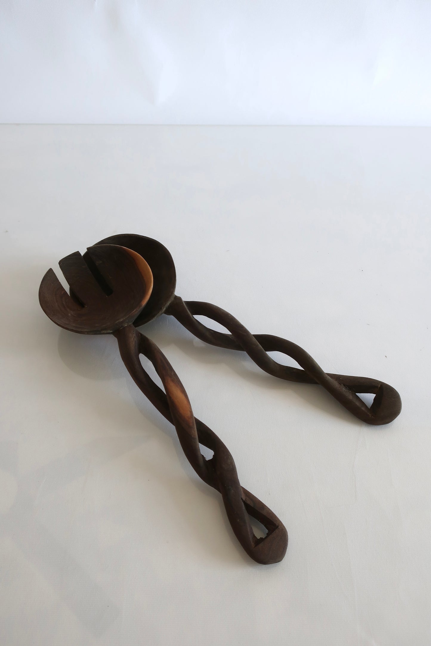 Wooden Spiral Serving Spoons