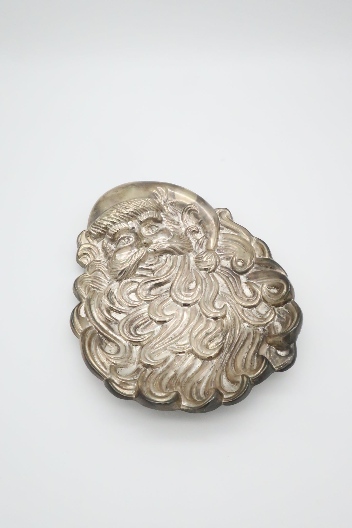 Silver Metal Santa dish