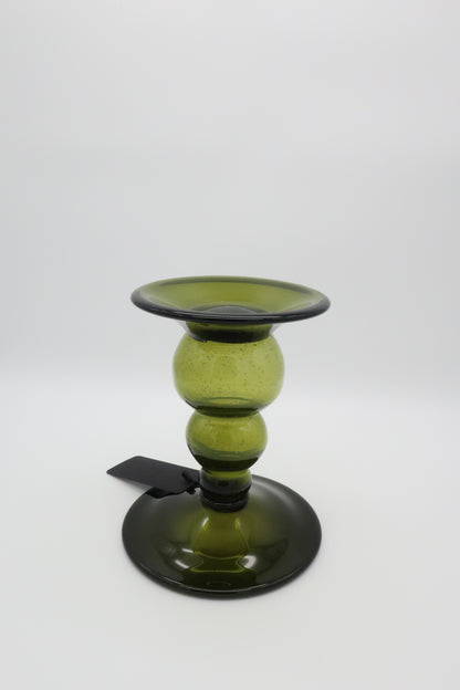 Green Handblown Candle Holder