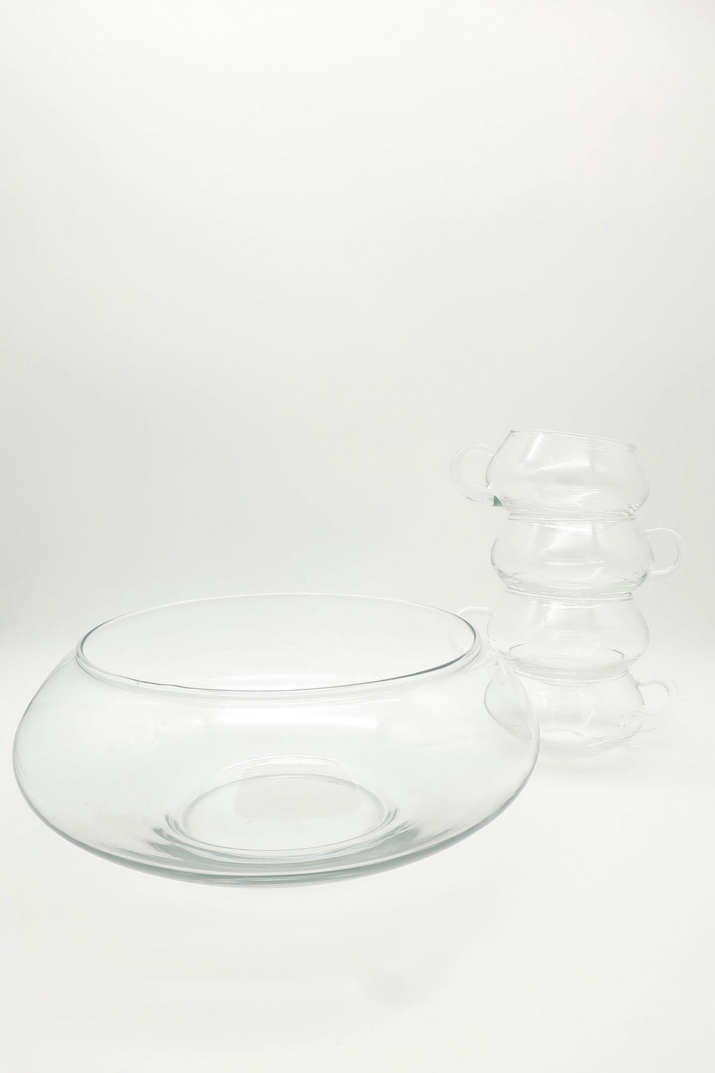 1970s Riekas Crisa Clear Punch Bowl Set