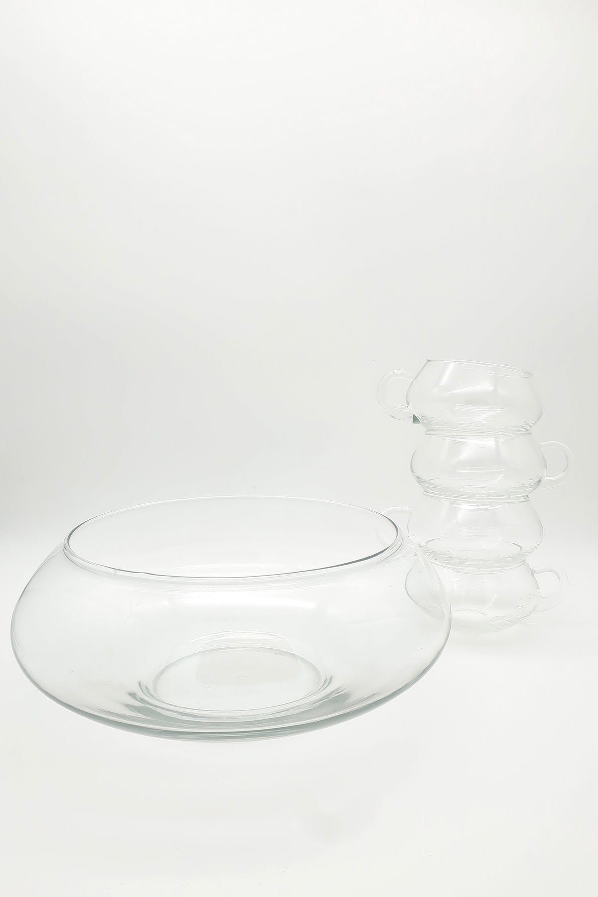 1970s Riekas Crisa Clear Punch Bowl Set