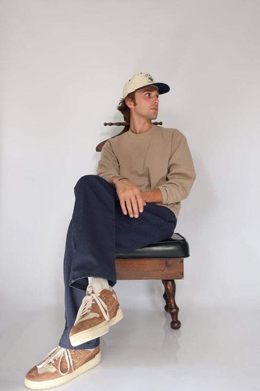 Jerzees Beige Blank Crewneck