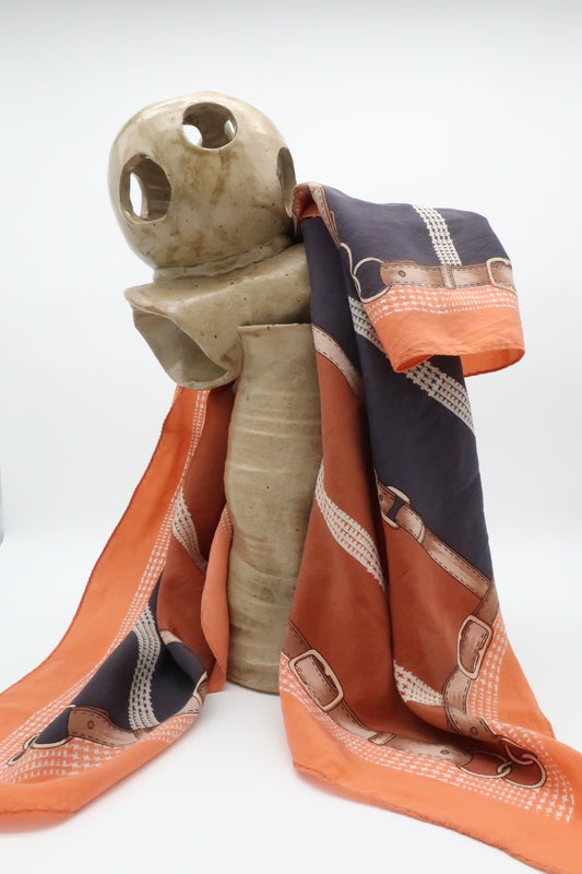 Patterned Silk Blend Scarf