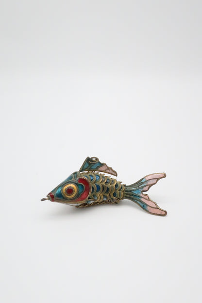 1970's Cloisonne Koi Fish Pendant