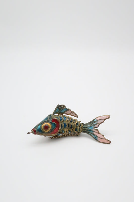 1970's Cloisonne Koi Fish Pendant