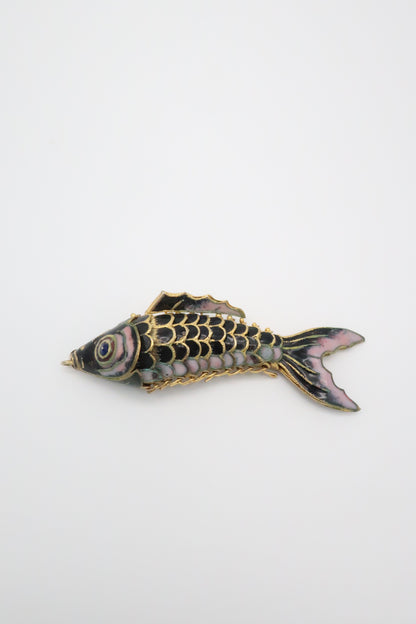 1970's Cloisonne Koi Fish Pendant
