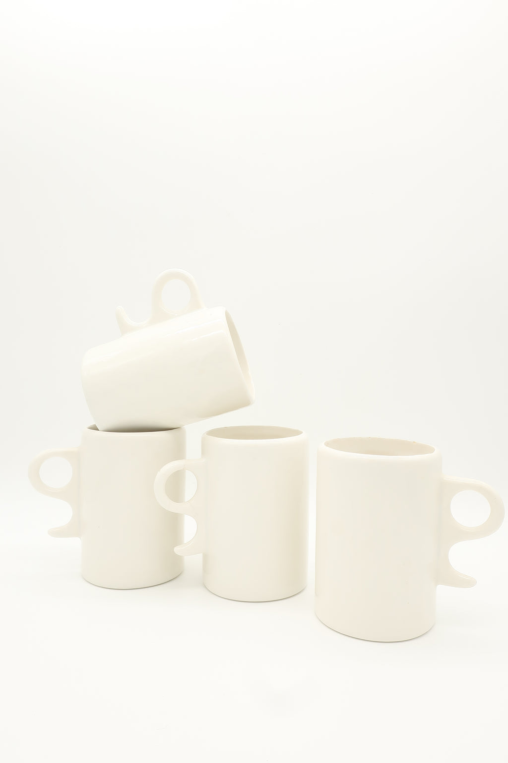 1980s White Ceramic Mugs