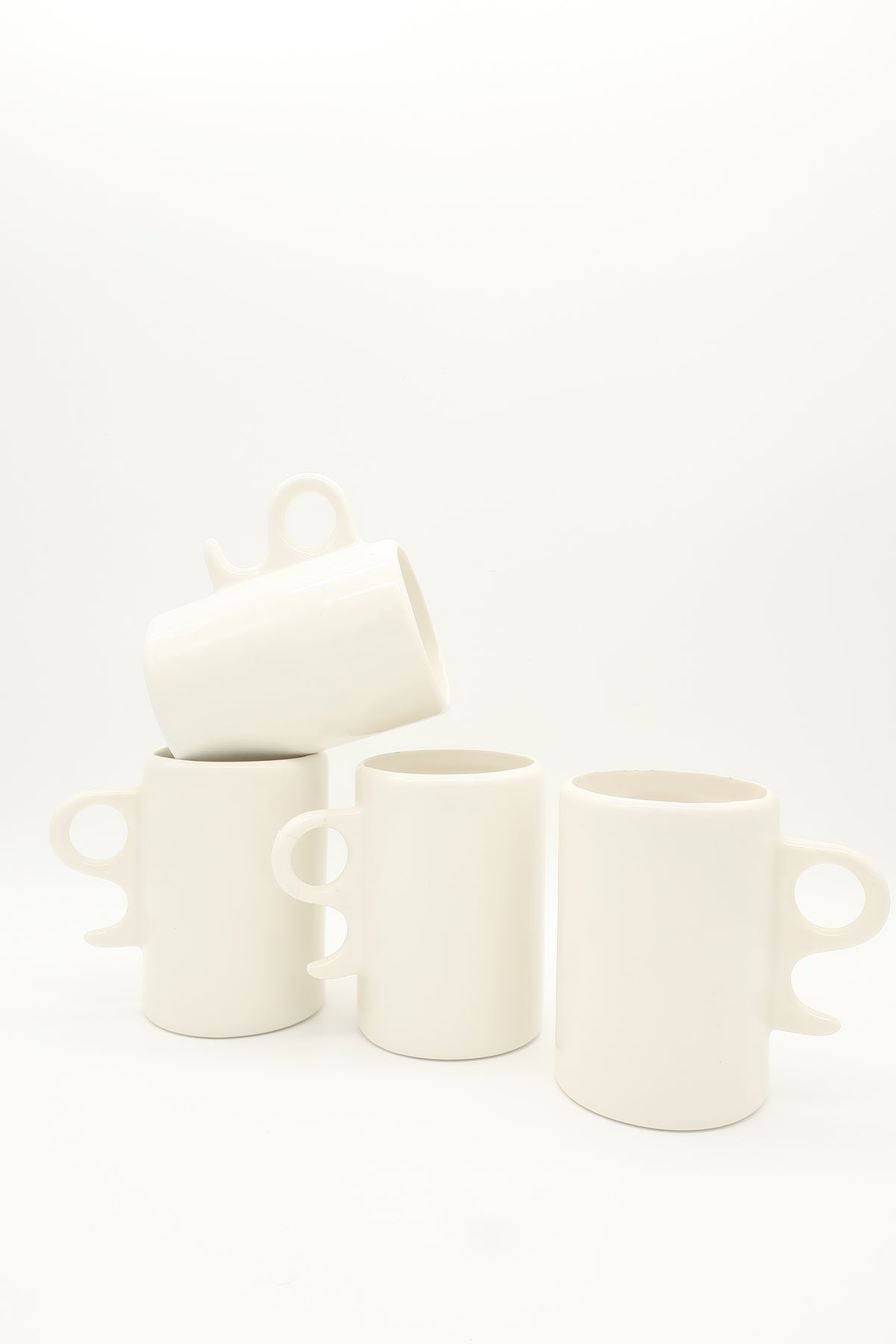 1980s White Ceramic Mugs
