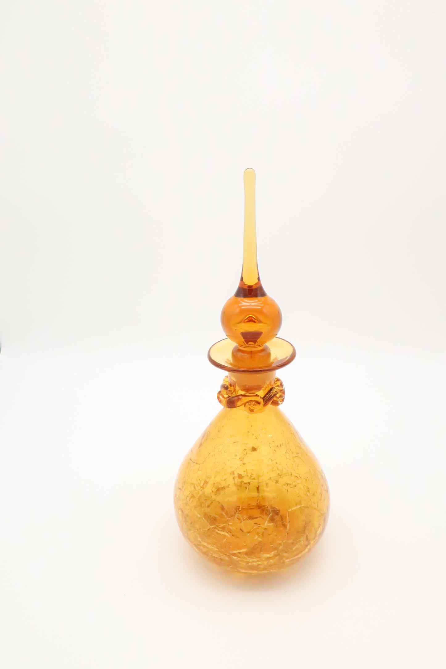 Rainbow Amber Crackle Genie Decanter