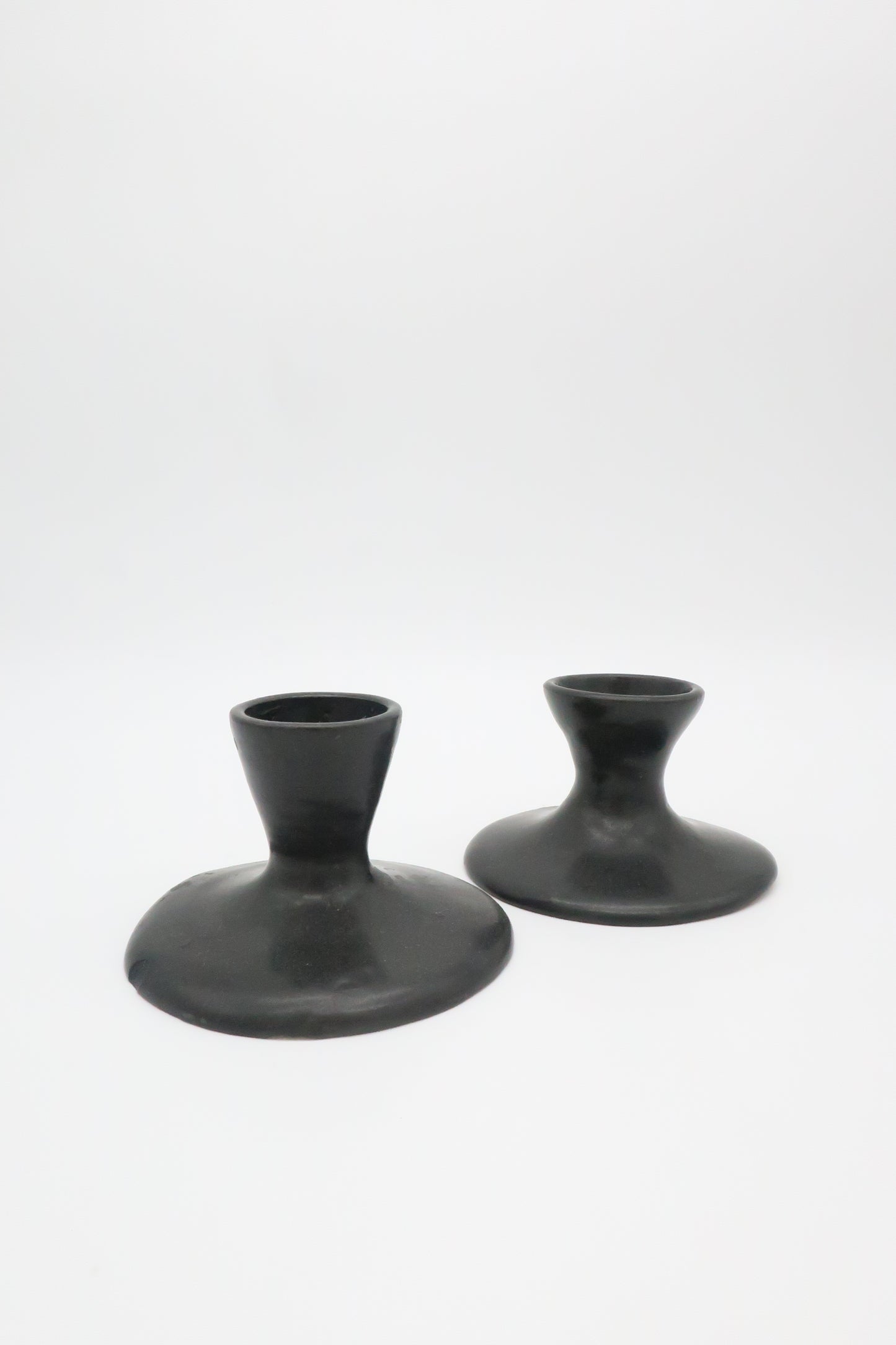 Ceramic Black Pottery Candle Holders