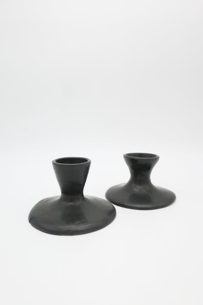 Ceramic Black Pottery Candle Holders