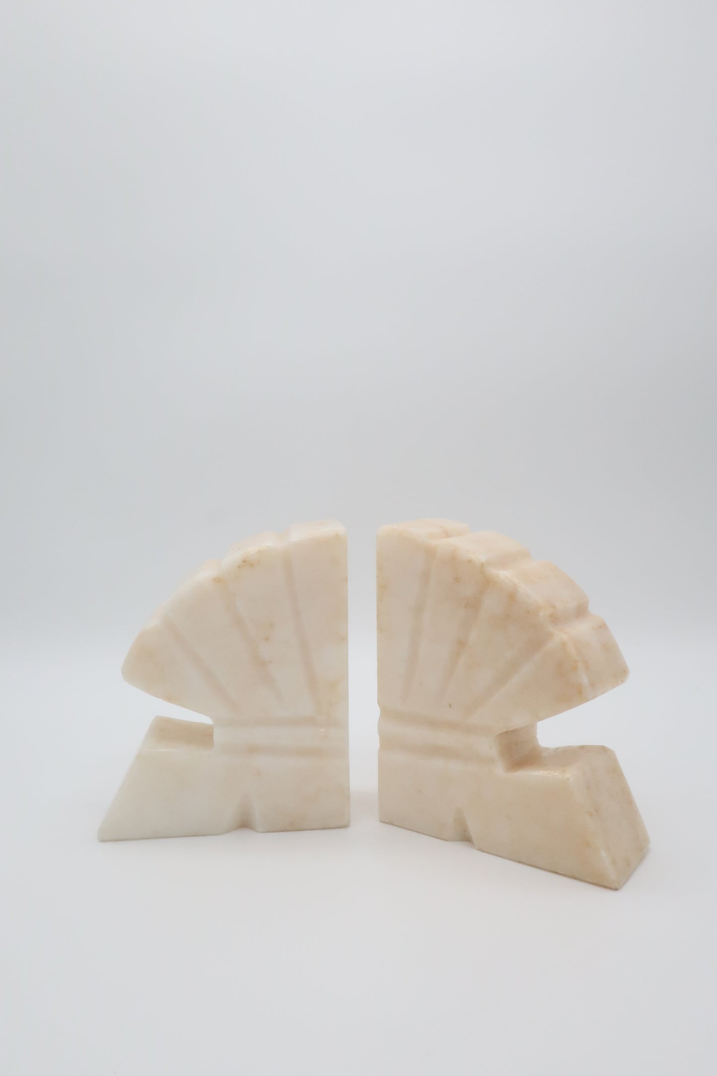 Art Deco Marble Fan Bookends