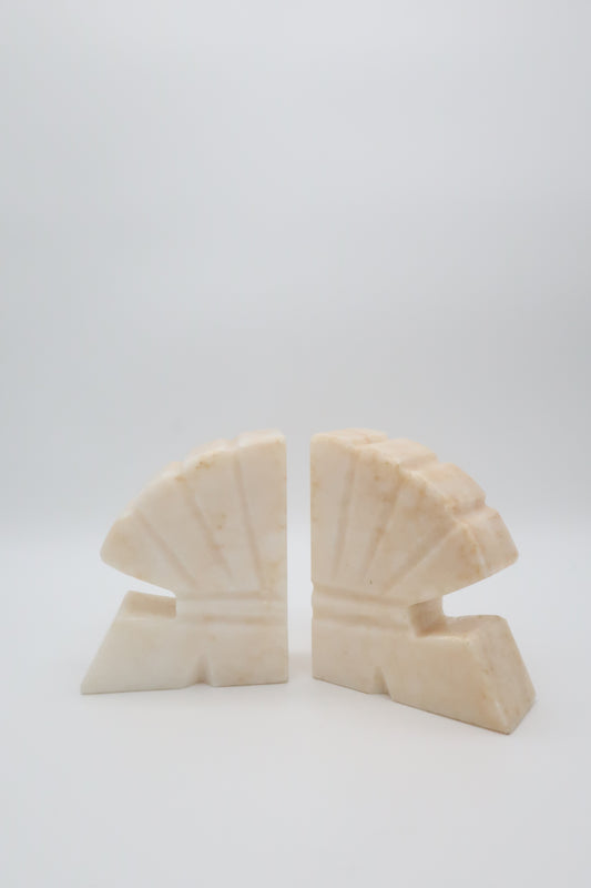 Art Deco Marble Fan Bookends