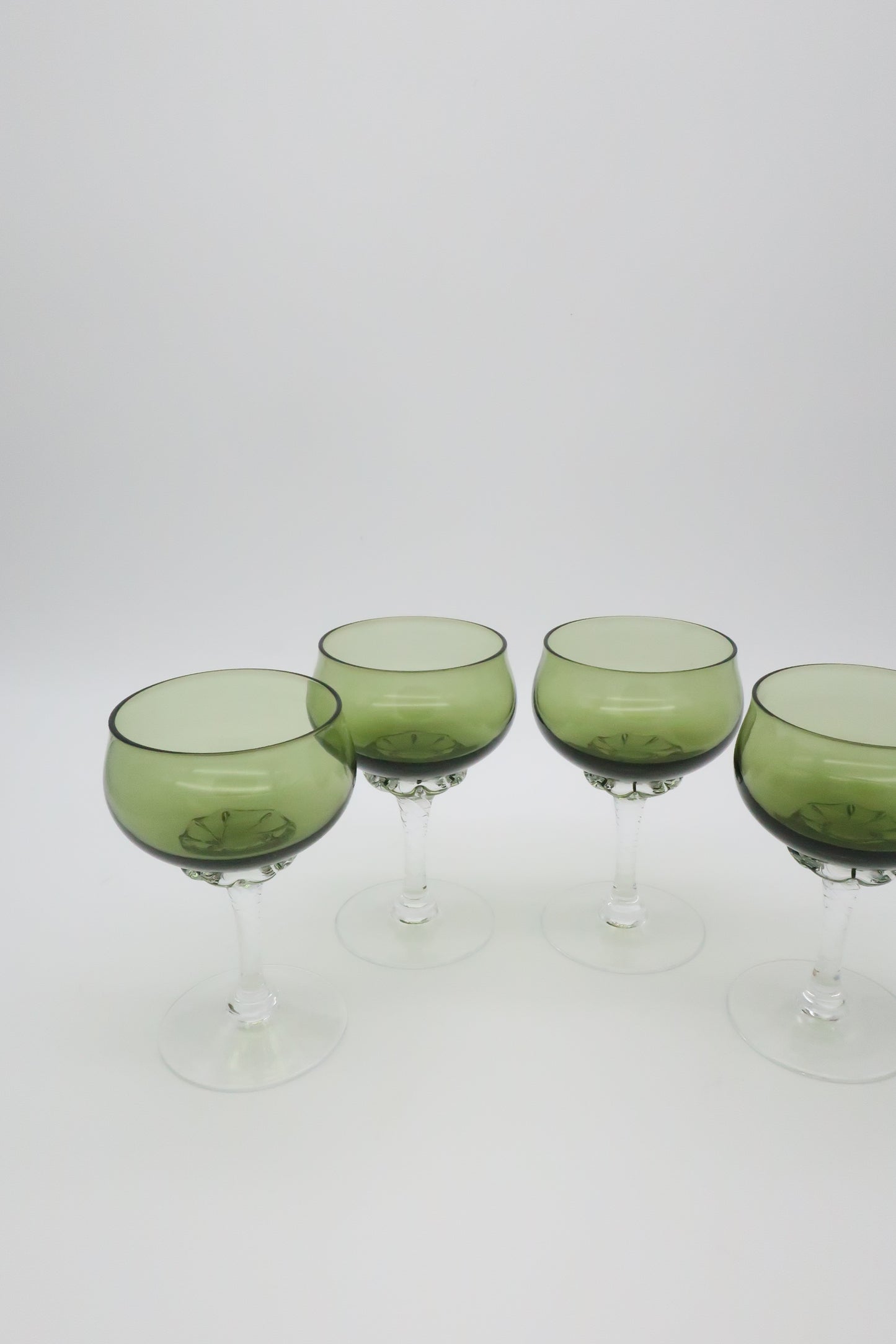 1960s Sasaki Green Cordial Glasses