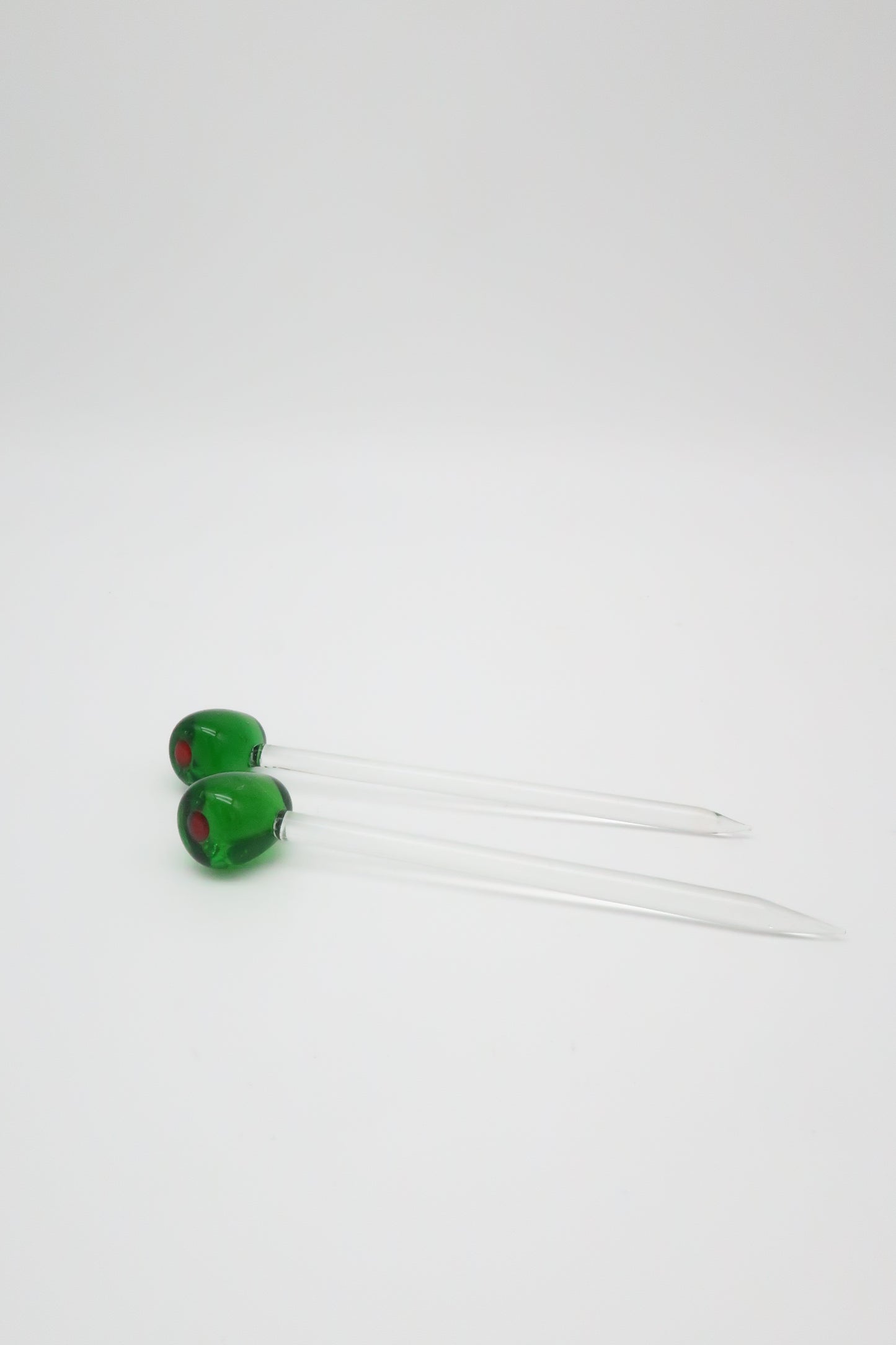 Olive Glass Cocktail Sticks