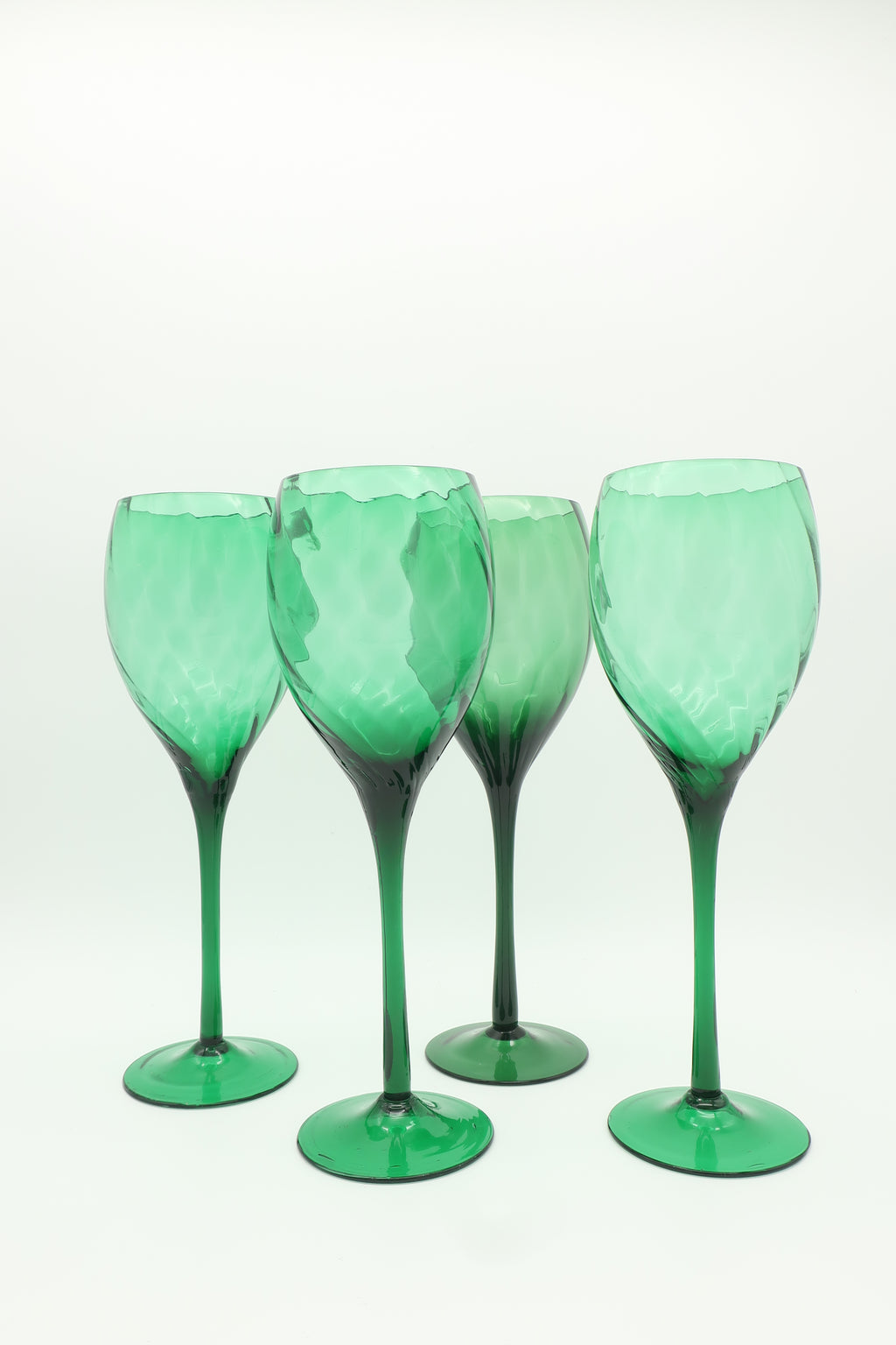 Handblown Green Wine Glasses