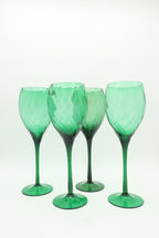 Handblown Green Wine Glasses