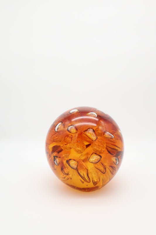 Murano Amber Blown Glass Sphere