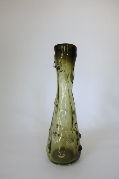 Murano Olive Green Boobie Vase