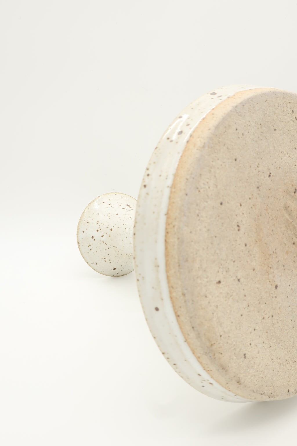 1960s Large Speckled Ceramic Candle Holder