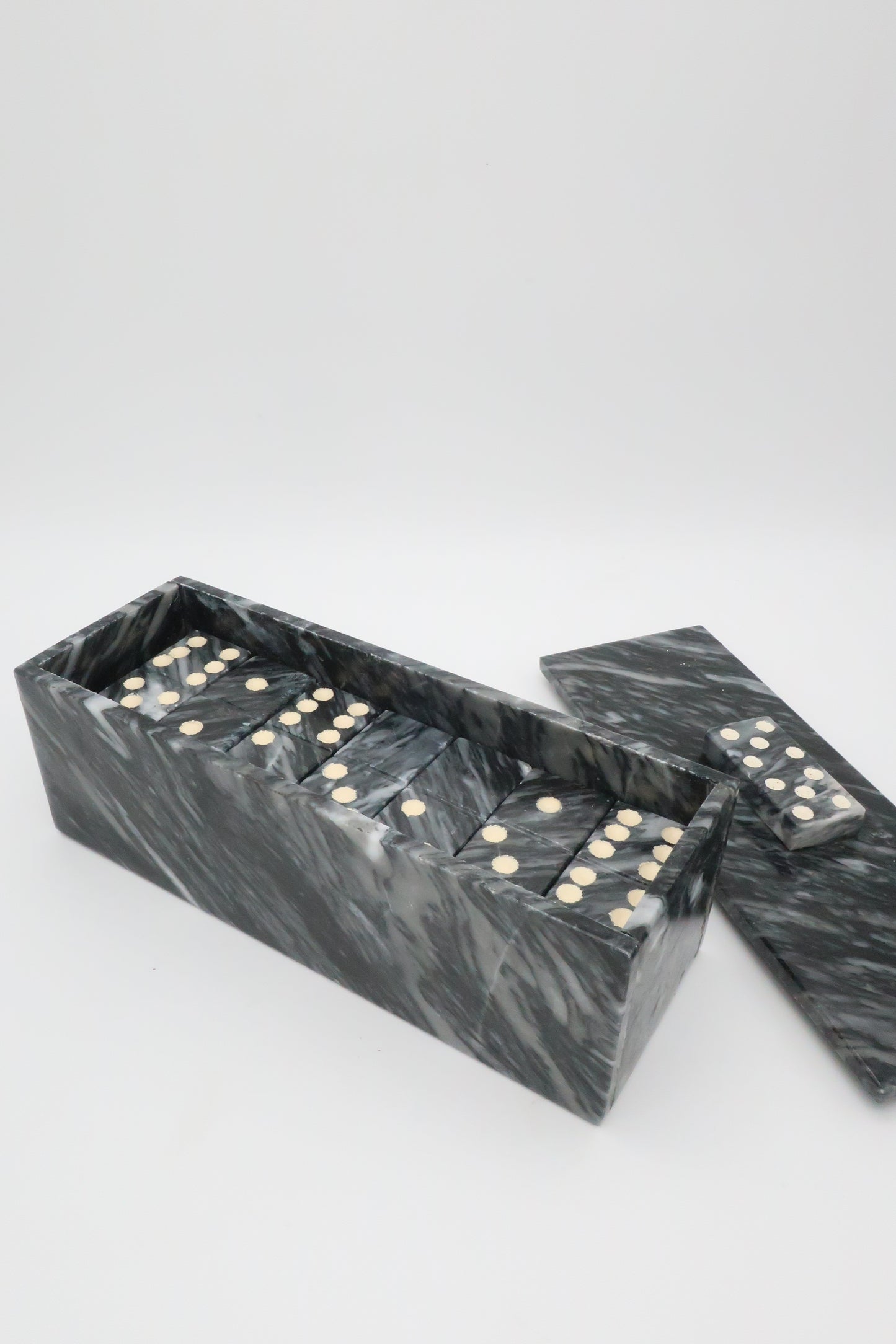 Black Marble Domino Set