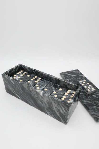 Black Marble Domino Set