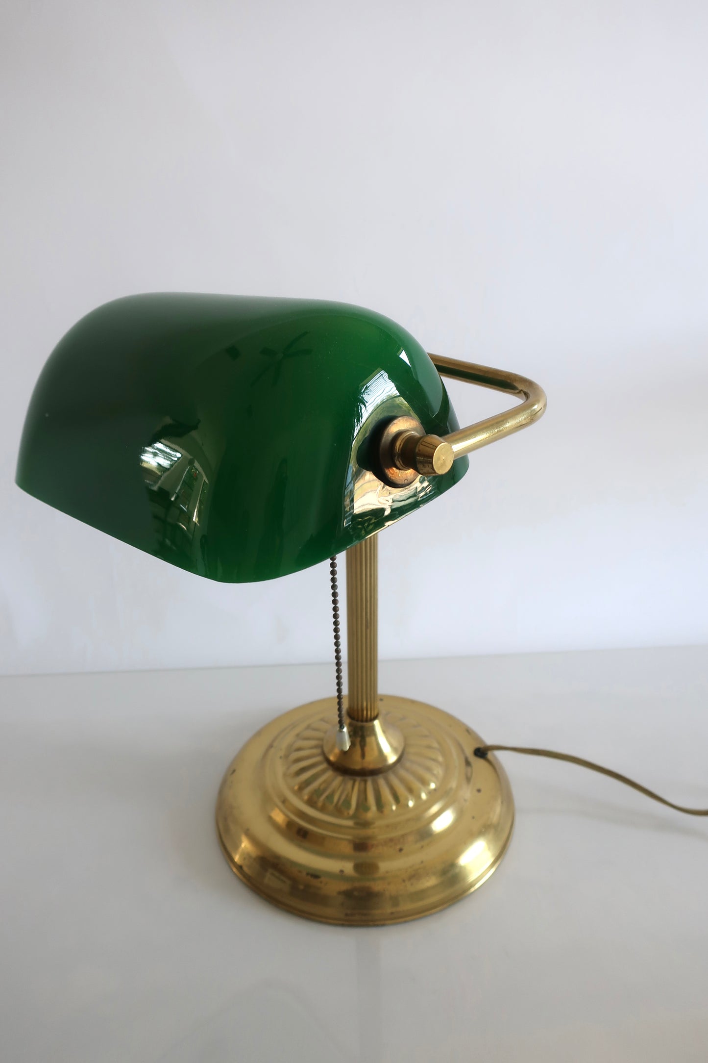 Green & Brass Bankers Lamp