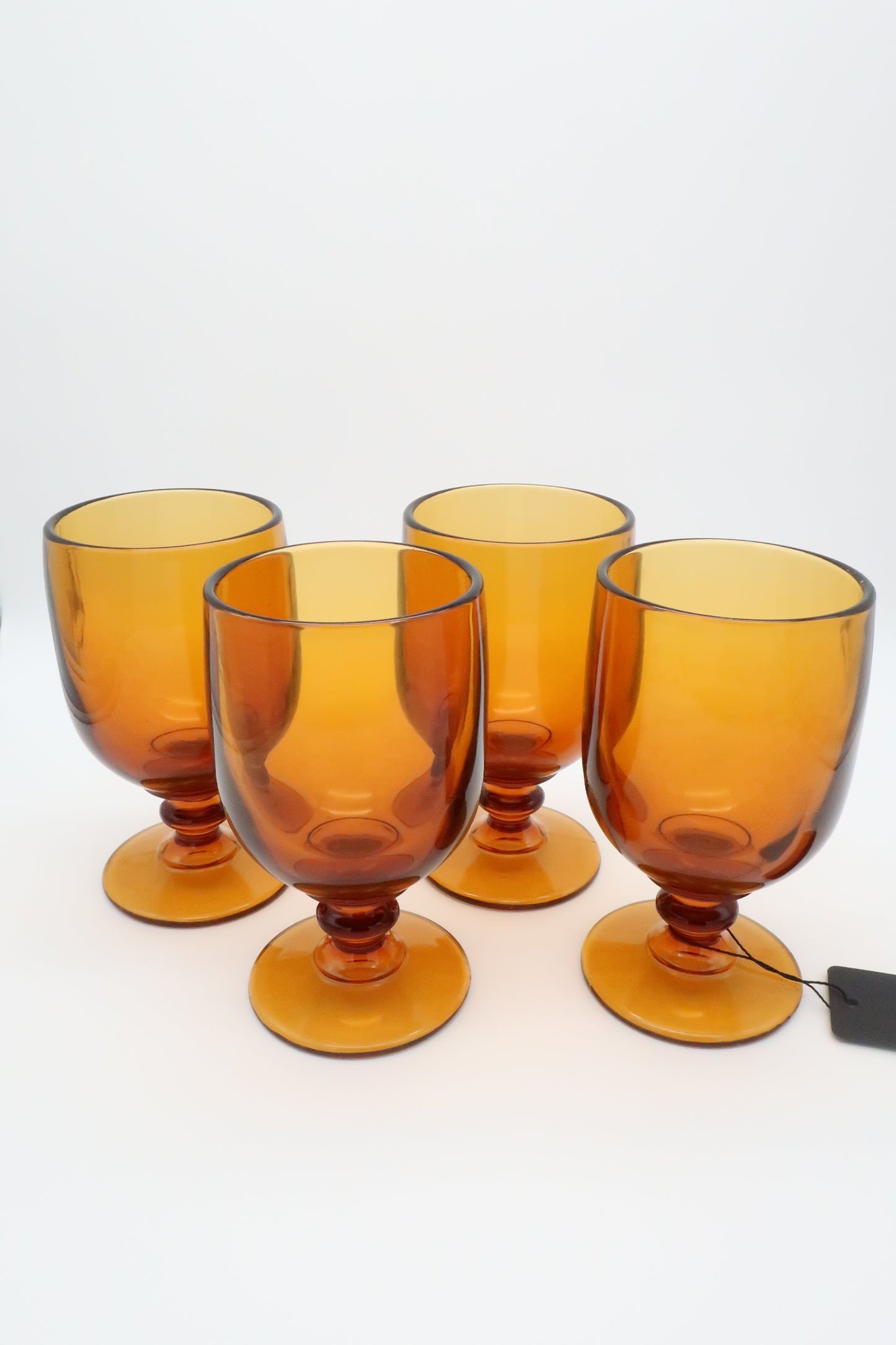 1970's Imperial Hoffman Amber Goblet Set