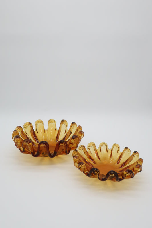 Murano Amber Stacking Ashtrays