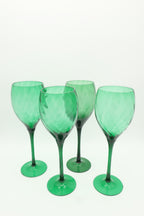 Handblown Green Wine Glasses