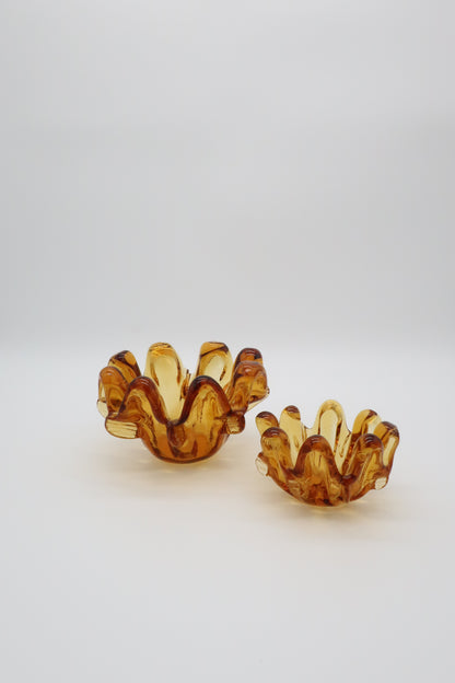Murano Amber Stacking Ashtrays