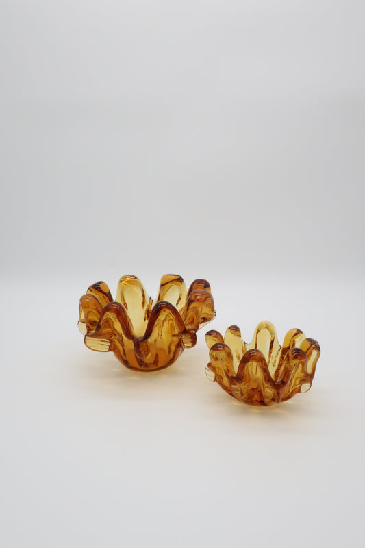 Murano Amber Stacking Ashtrays