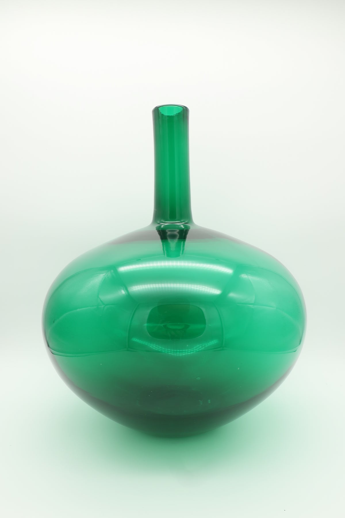 1970's Blenko 7125 Emerald Floor Vase