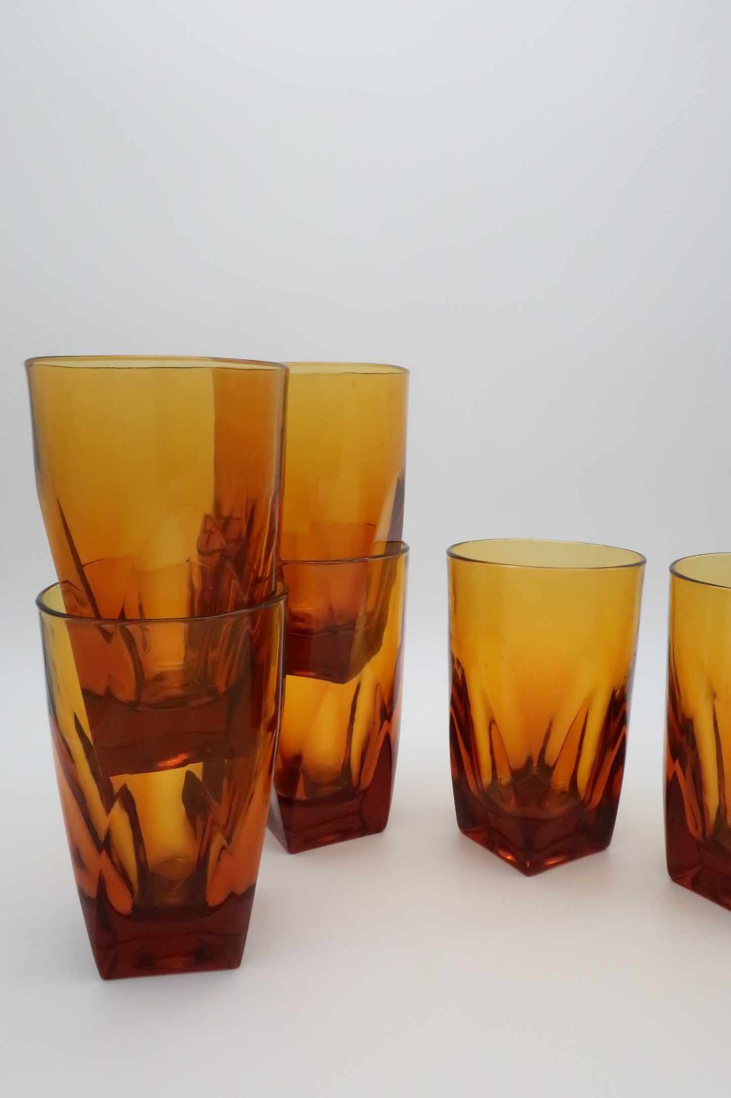 1970's Colony Amber Glasses Set