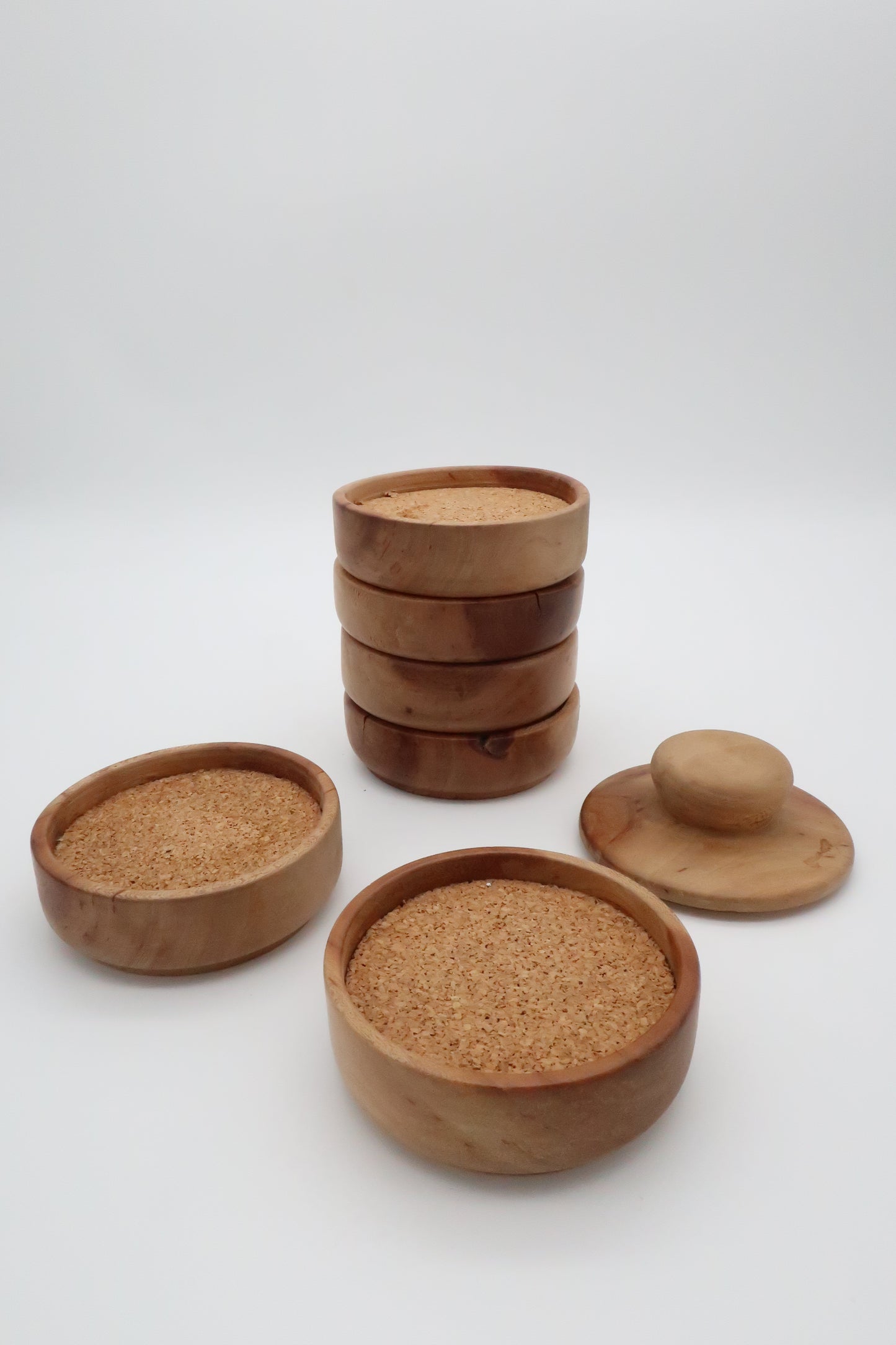 Wooden & Cork Stackable Coasters