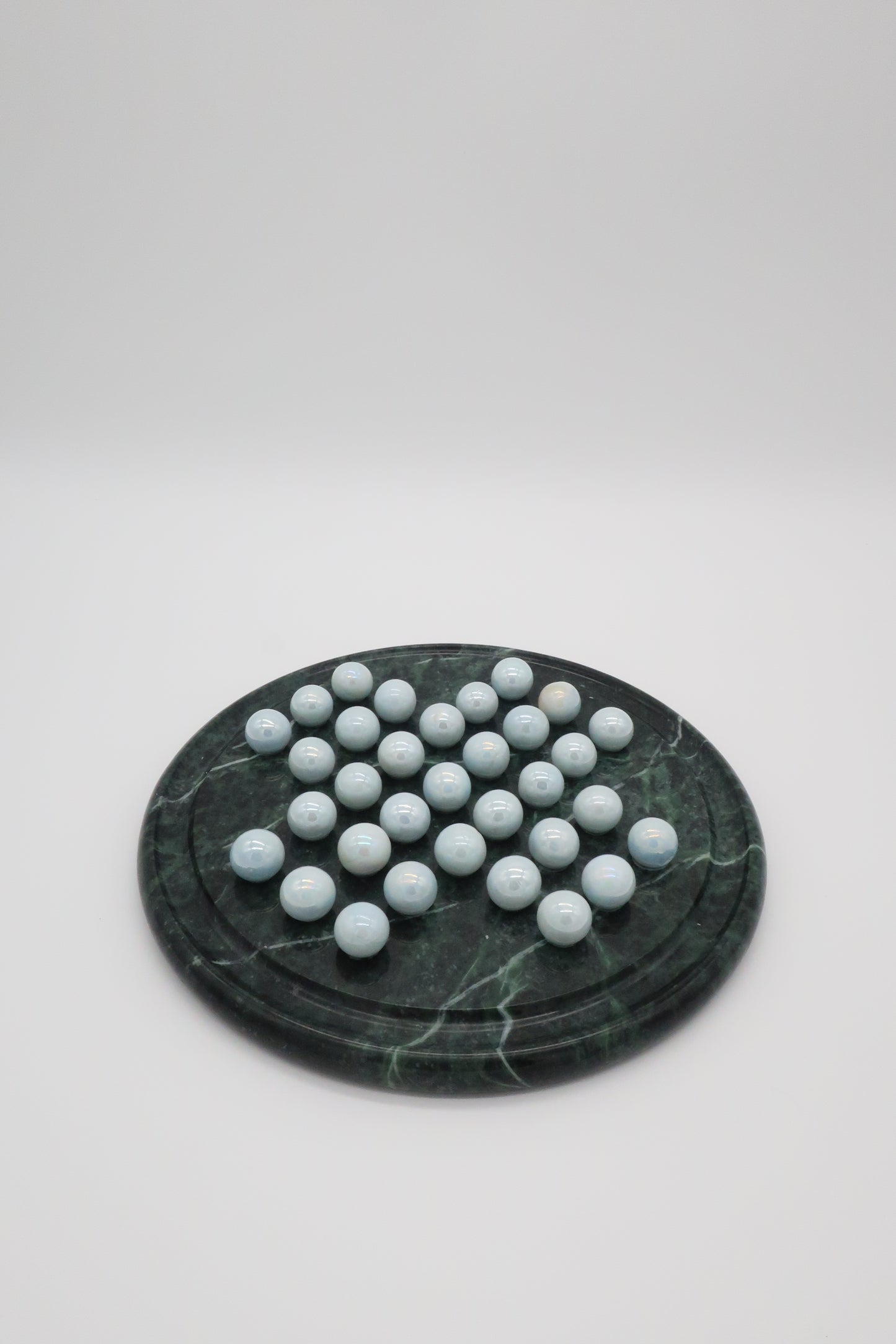 Green Marble Solitaire Set