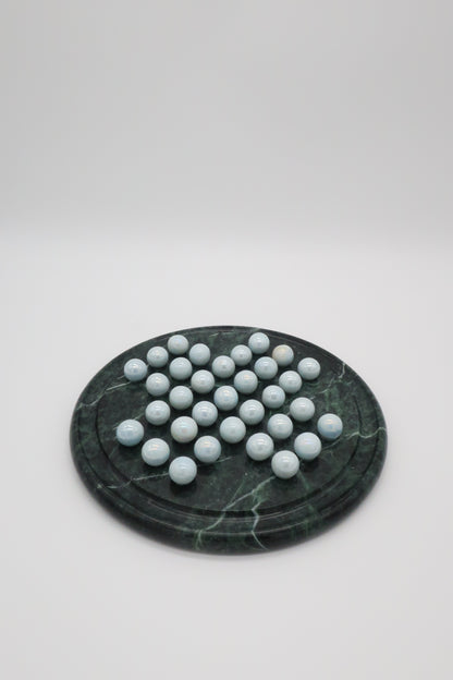 Green Marble Solitaire Set