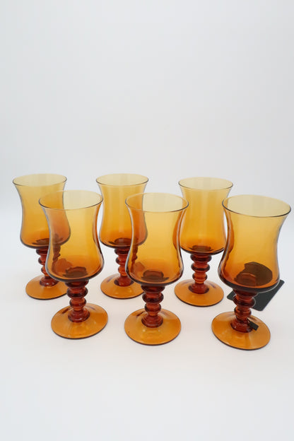 1970's Colony Amber Goblets