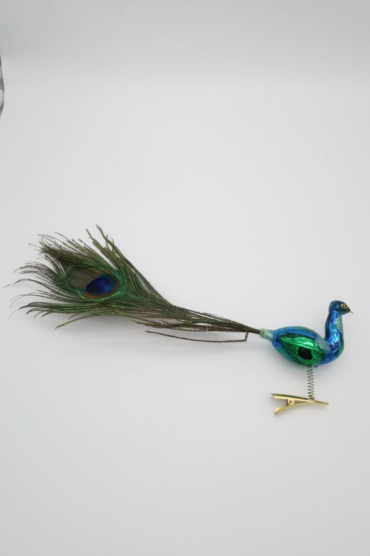 1970’s Mercury Glass Peacock Ornament